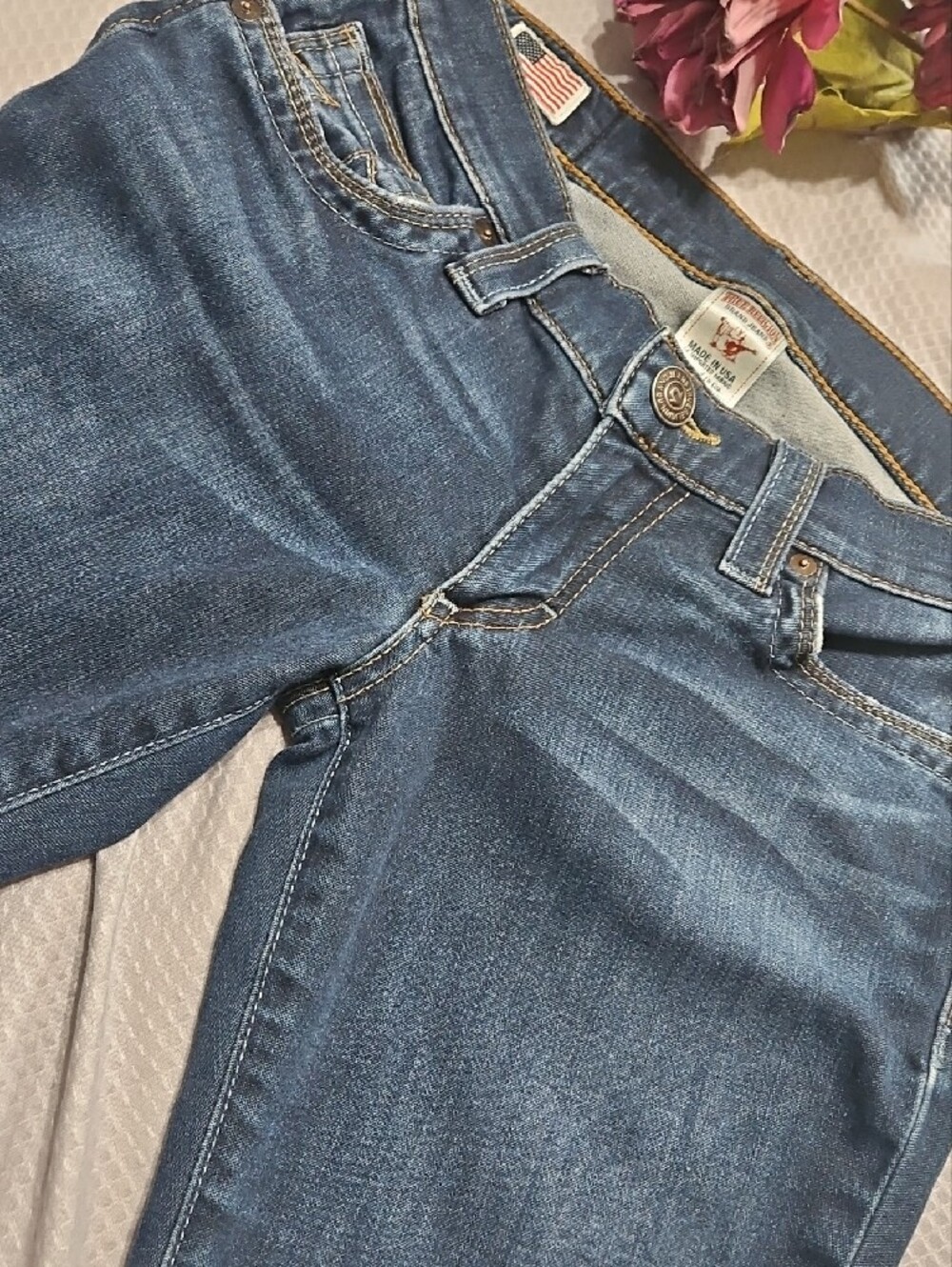 True Religion Lexi Skinny Bootcut Jeans in Dark Blue Wash Sz 27 - Picture 9 of 10